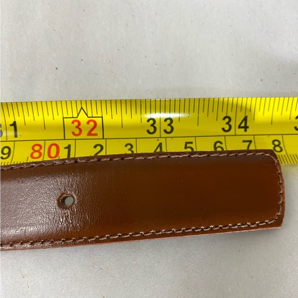 Talbots Italian Calfskin Brown Belt Gold Tone Buckle Size L NWT - Picture 6 of 7